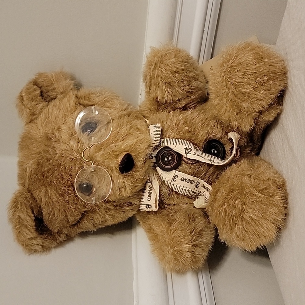 Vintage B. Moss Clothing Co 10" Brown Teddy Bear w/ Glasses & Bow RARE w/Tags